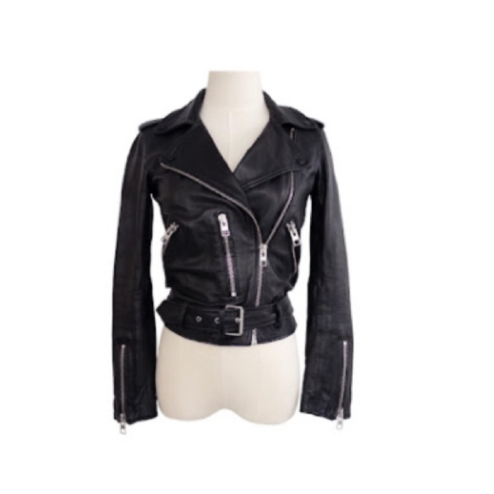 AllSaints Balfern Black Leather Jacket